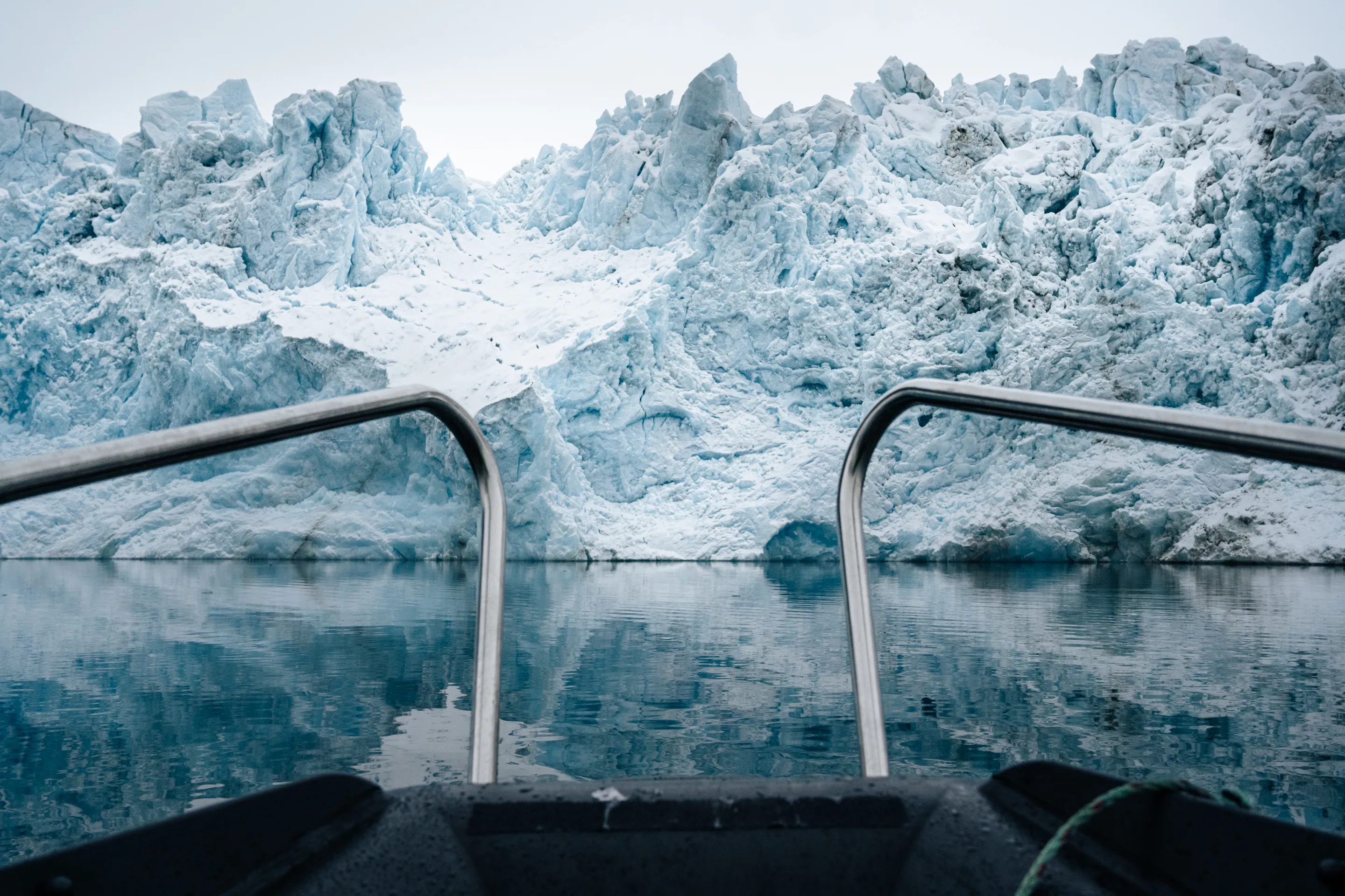 Field team filming on location in the Arctic