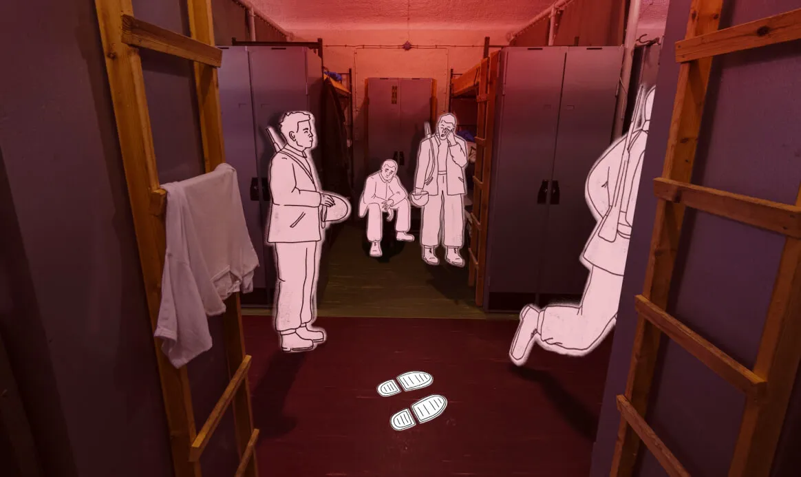 360-degree view of the fort interior corridor