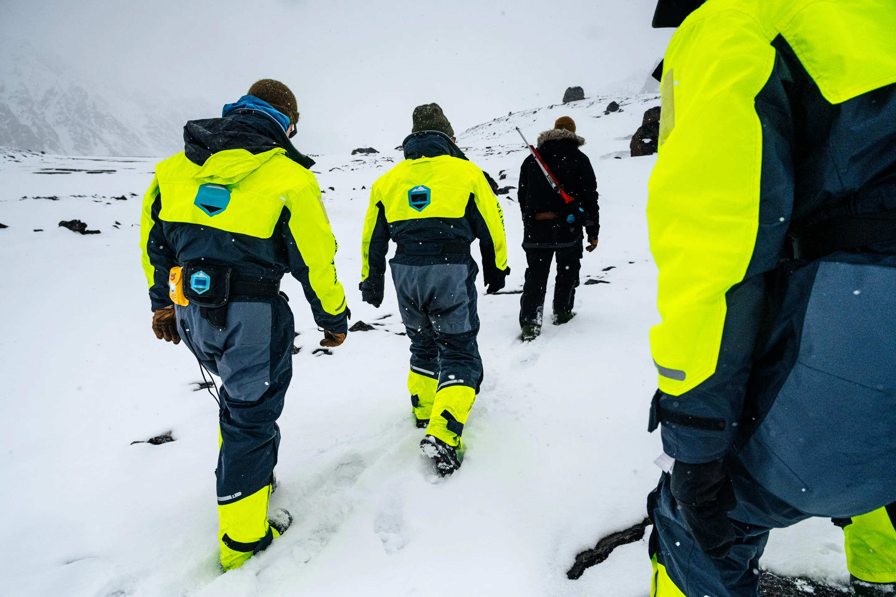 Panoramic view of frozen Svalbard coastline
