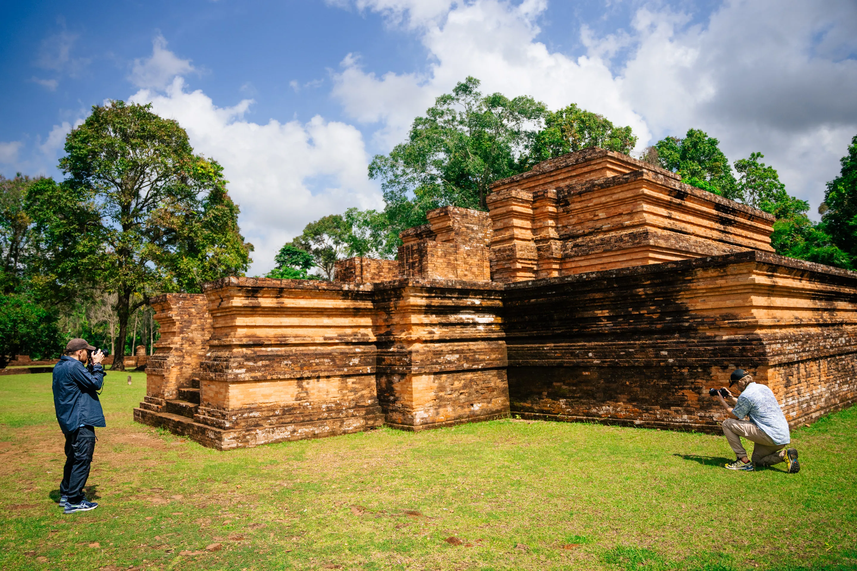Aerial perspective of the Candi Tinggi archaeological site
