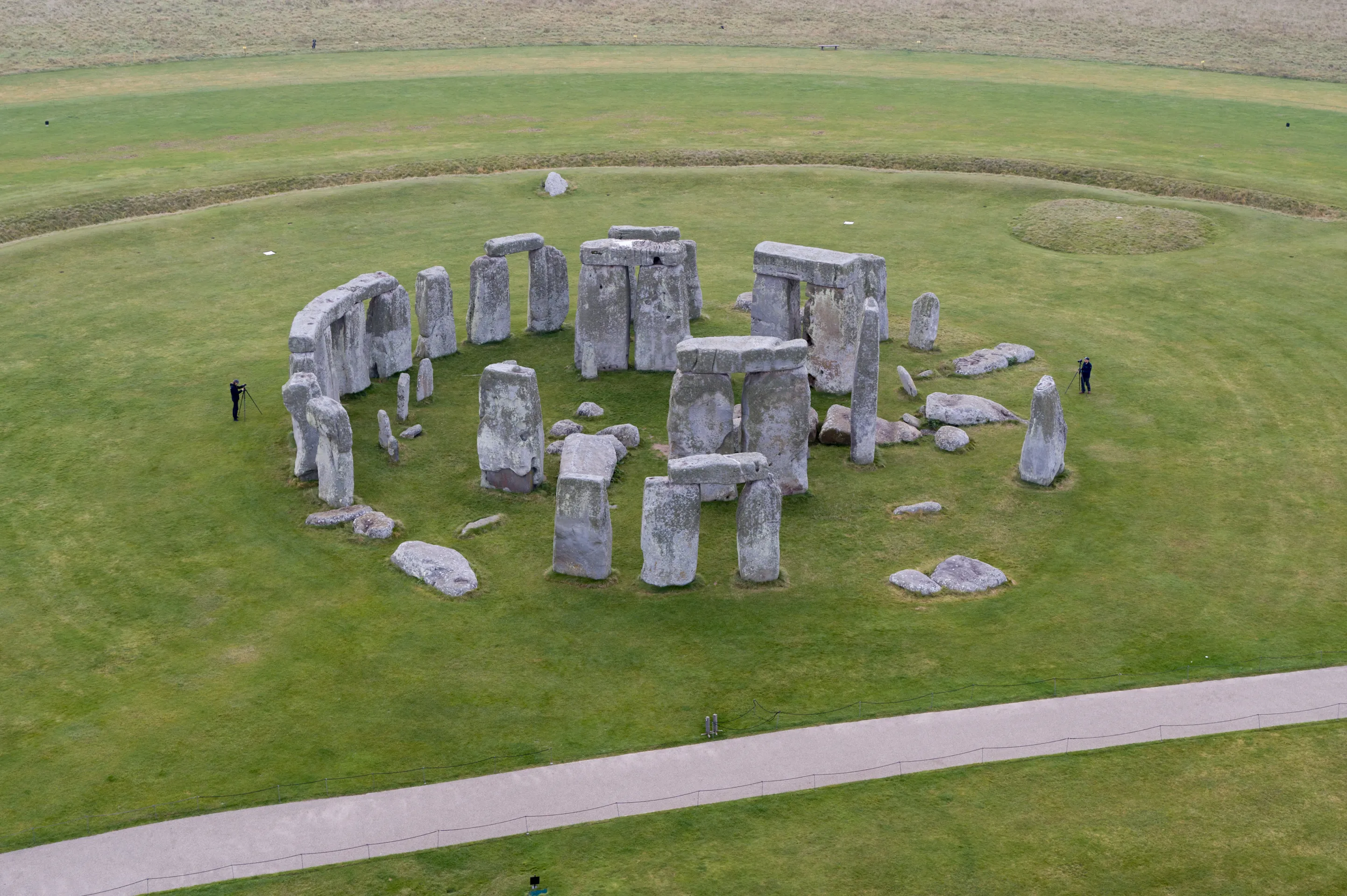 Wide-angle view of the complete Stonehenge site