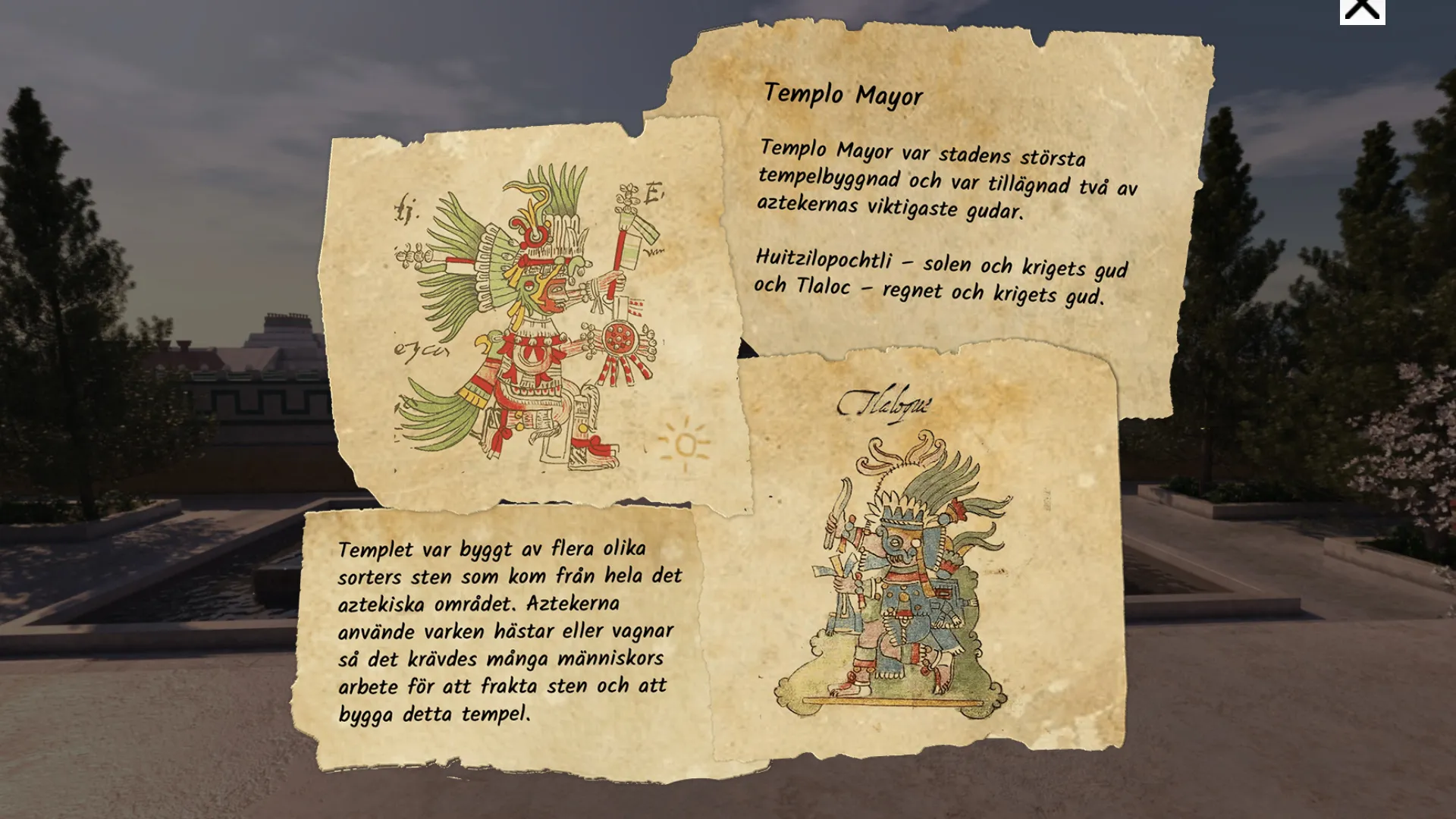 Informational hotspot interface in the 3D environment