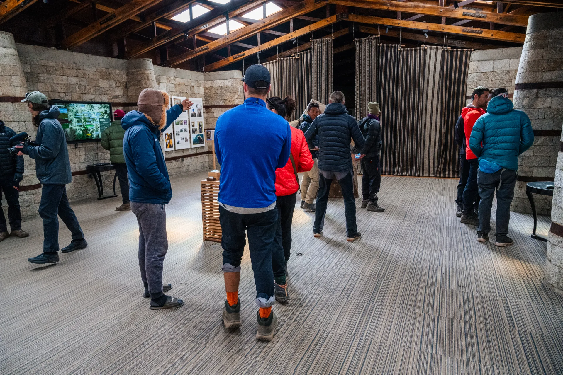 Exhibition interior with film screening area