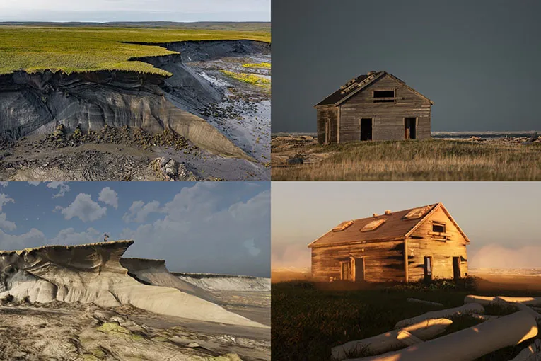 Real field photography alongside rendered environments from the experience - a testament to the level of realism we can achieve